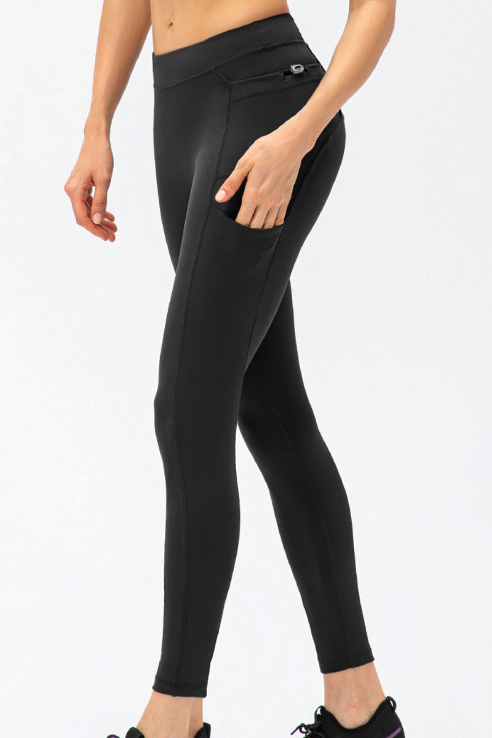Full Size Slim Fit High Waist Long Sports Pants with Pockets 