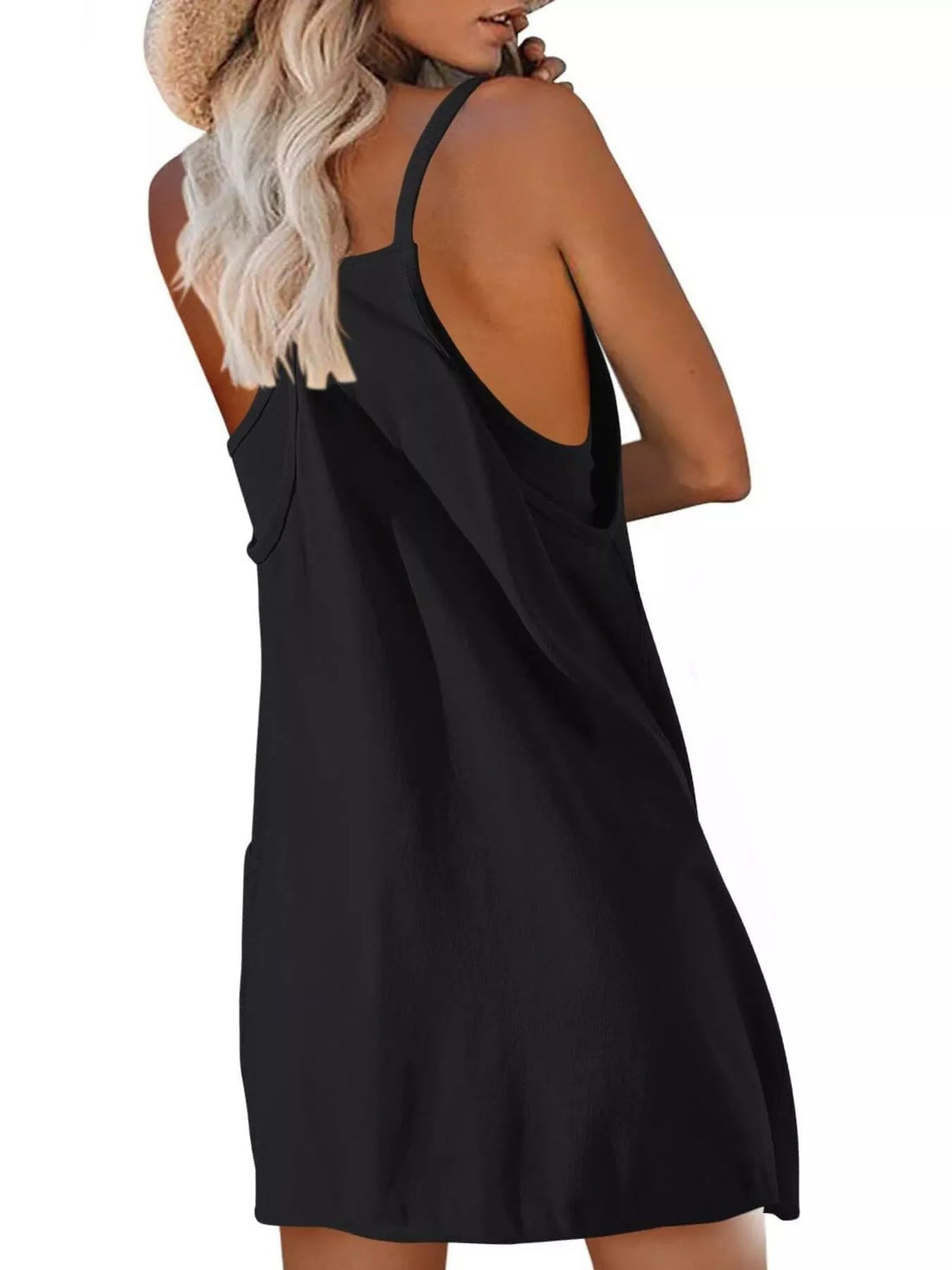 Full Size Scoop Neck Cami Dress and Shorts Plus Size Two Piece Dresses