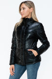 Snobbish Pocketed Zip Up Turtleneck Puffer Jacket 