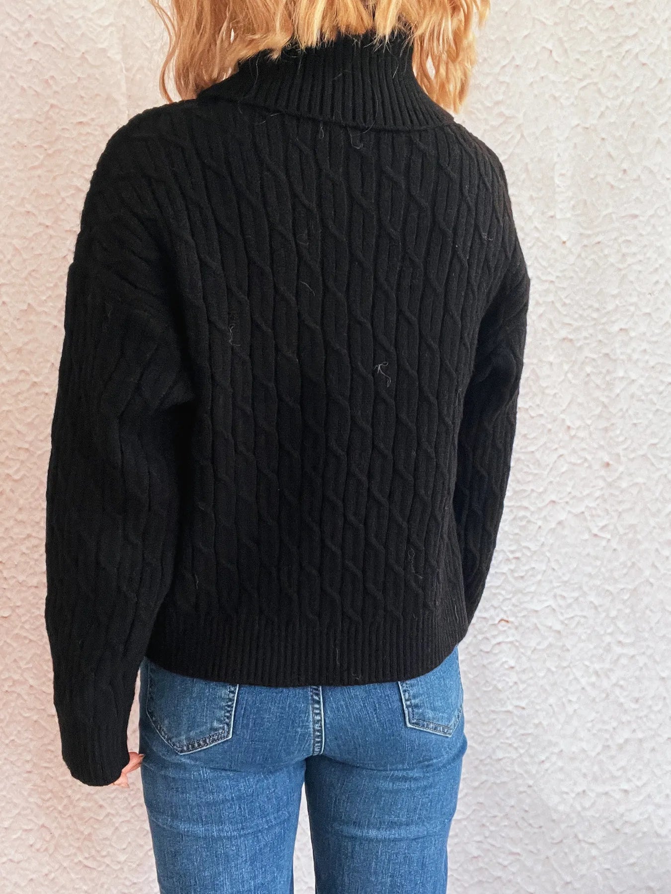 Pumpkin Turtleneck Long Sleeve Sweater 