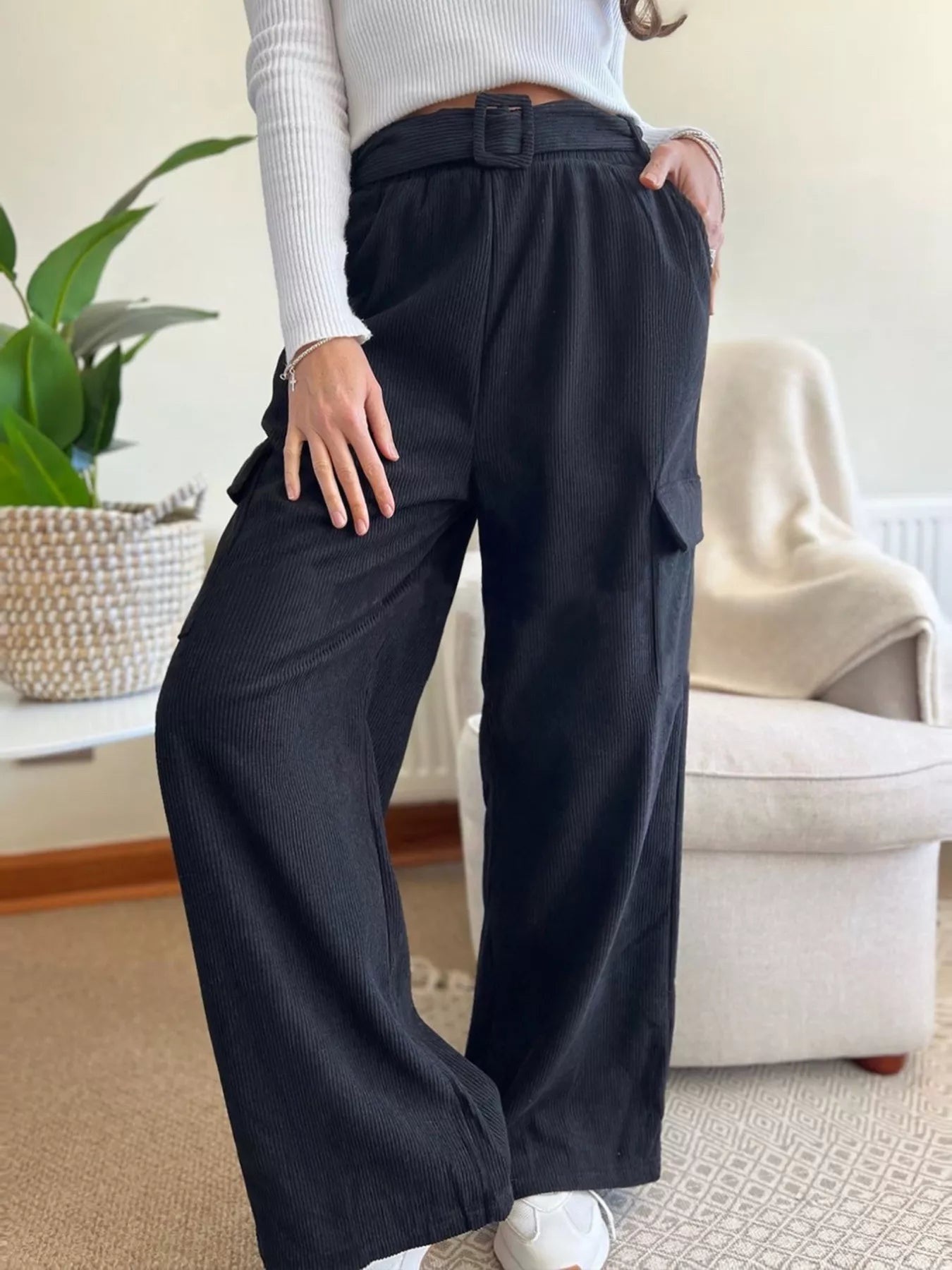 High-Waisted Wide-Leg Pants 