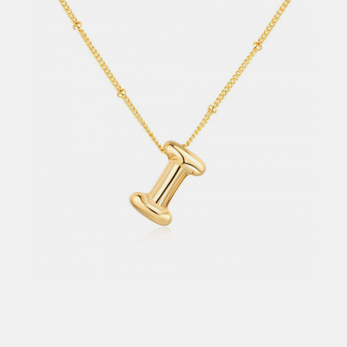 Gold-Plated Bubble Initial Necklace 