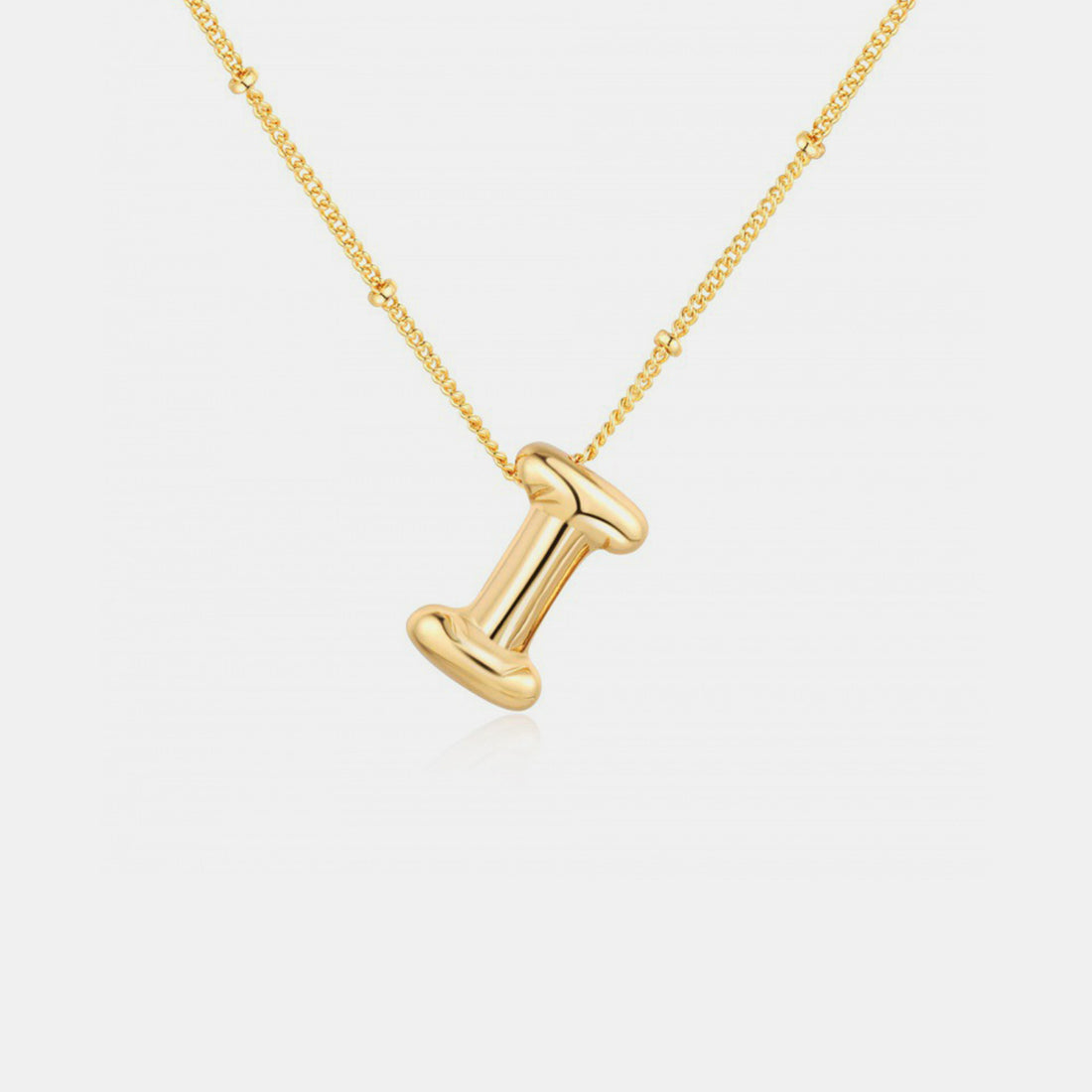 Gold-Plated Bubble Initial Necklace 