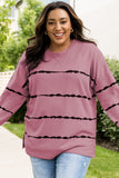 Plus Size Round Neck Dropped Shoulder Sweatshirt 