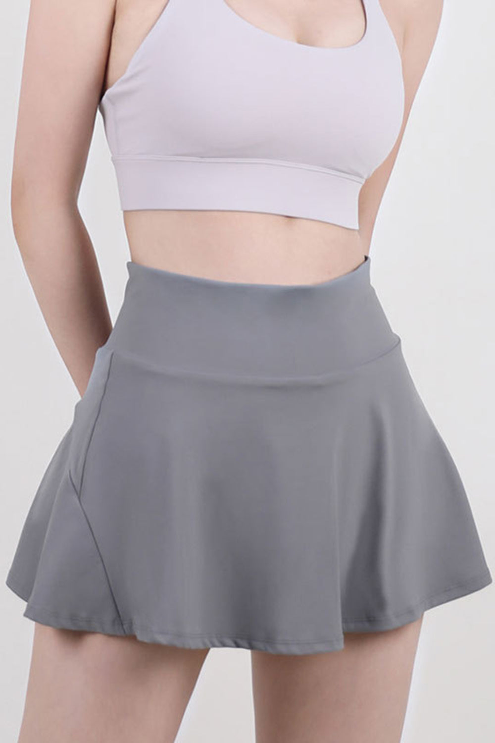 High Waist Pleated Active Skirt 