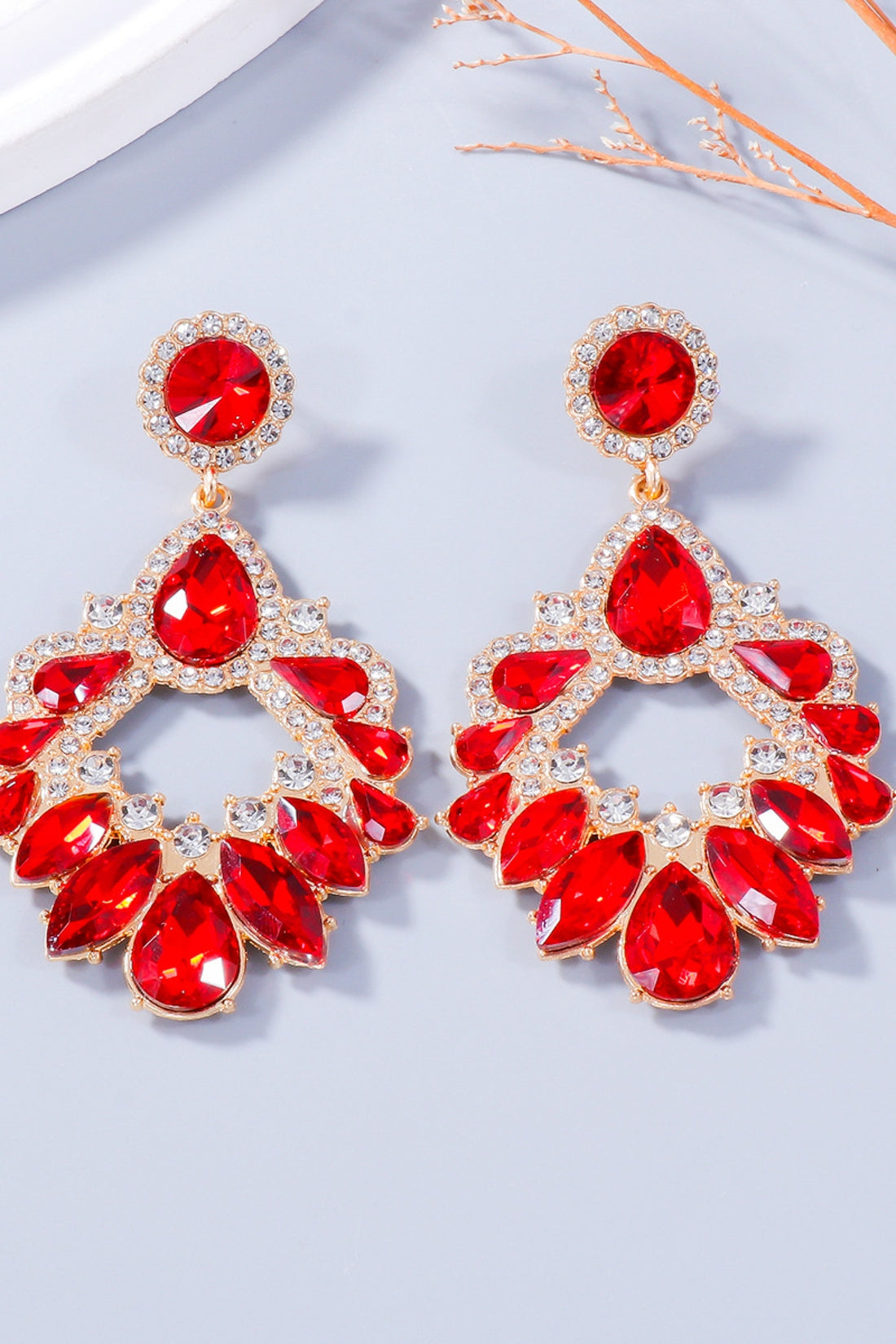 Alloy Rhinestone Dangle Earrings 