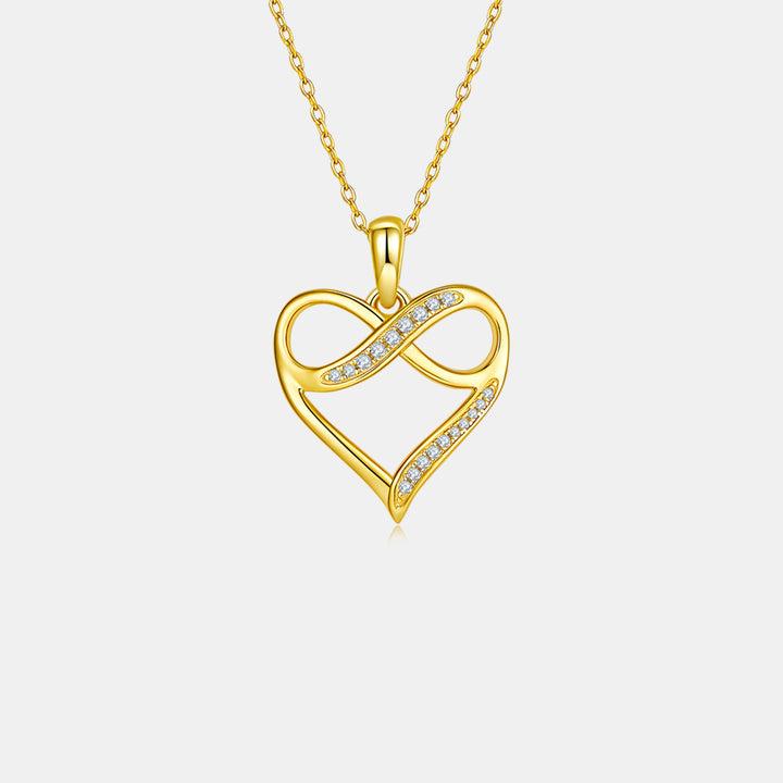 Moissanite 925 Sterling Silver Heart Necklace 