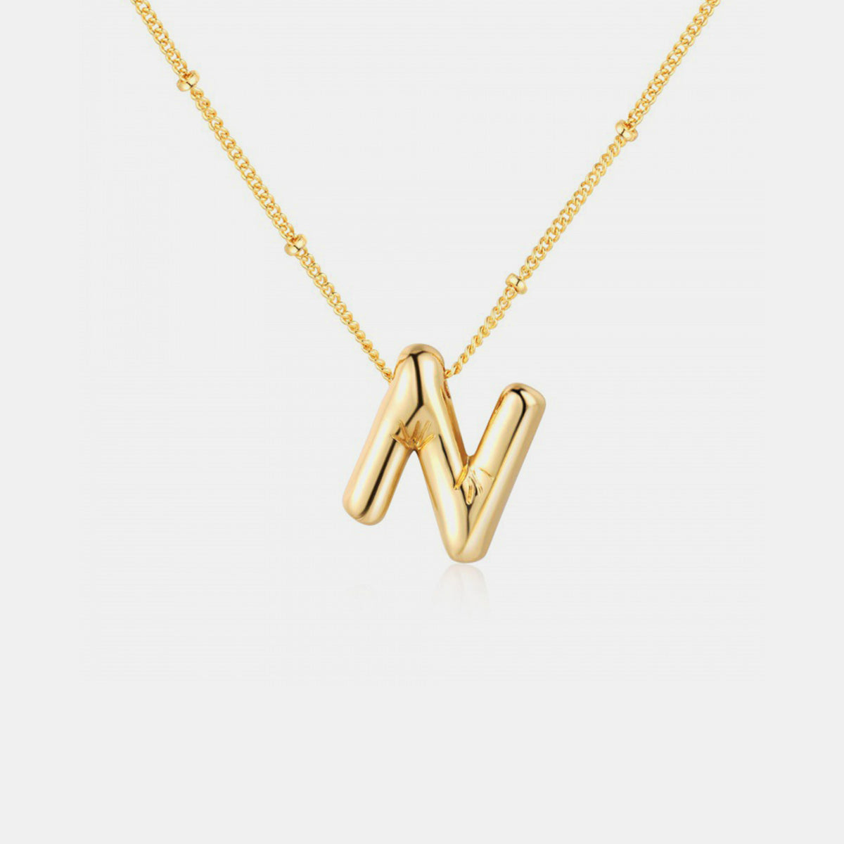 Gold-Plated Bubble Initial Necklace 
