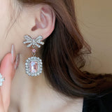 Alloy Crystal Geometric Dangle Earrings 