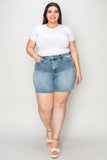 Judy Blue Full Size High Waist Rhinestone Decor Denim Shorts 
