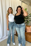 Judy Blue Full Size Medium Rise Tummy Control Destroy Flare 