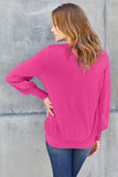 Basic Bae Full Size V-Neck Lantern Sleeve Top 