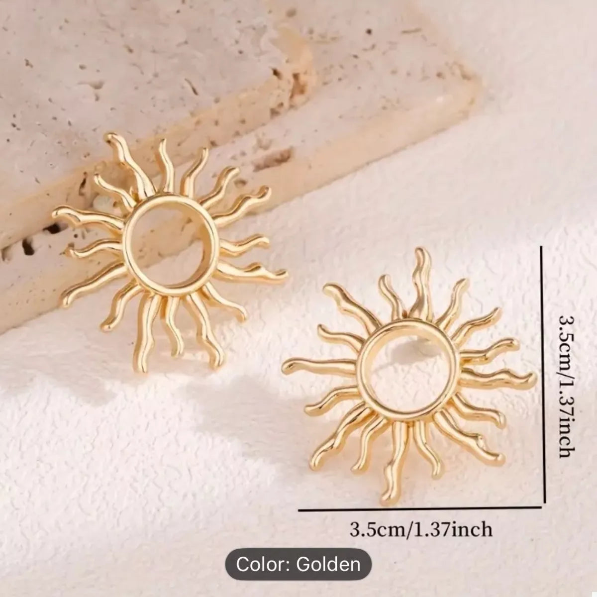 18K Gold-Plated Sun Earrings 