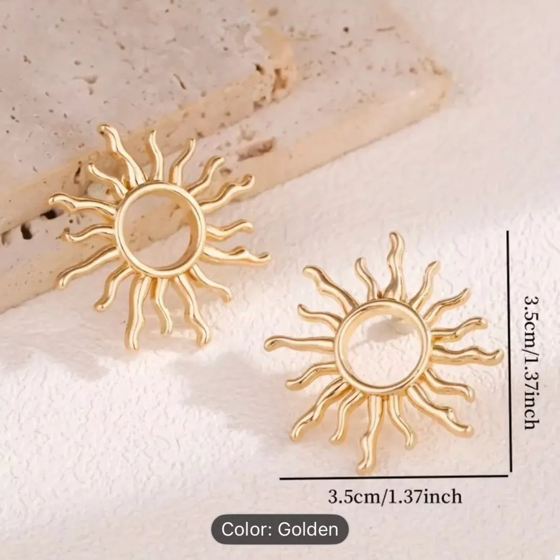 18K Gold-Plated Sun Earrings 