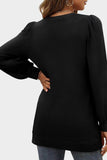 Heathered V-Neck Long Sleeve T-Shirt 