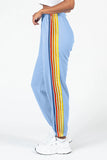 Contrast Striped Elastic Waist Active Pants 