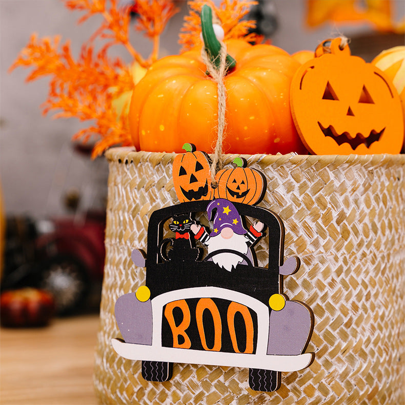 4-Piece Halloween Element Car-Shape Hanging Widgets 