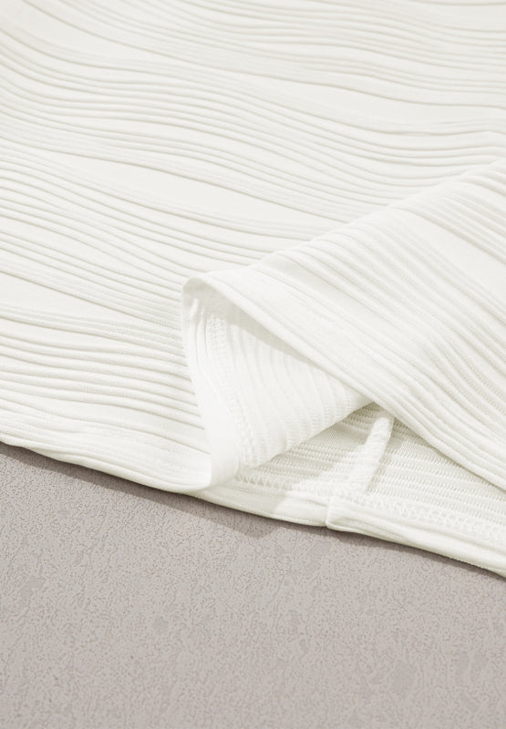 Texture Round Neck Long Sleeve Sweatshirt 