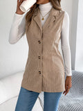 Button-Front Longline Vest Coat 