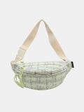 Contrast Plaid Polyester Crossbody Bag 