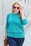 Basic Bae Full Size Round Neck Batwing Sleeve Top 