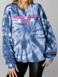 WEEKEND LOVER Graphic Tie-Dye Sweatshirt 