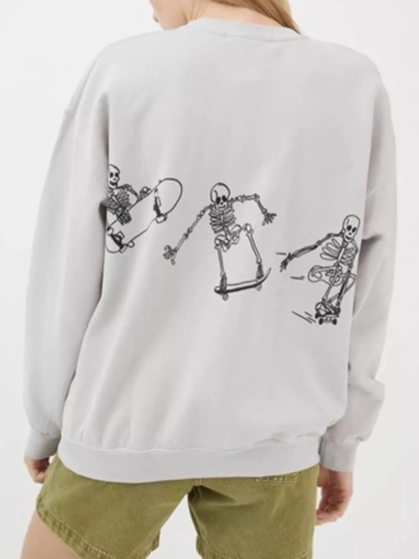 Skeleton Graphic Oversized Sweatshirt 
