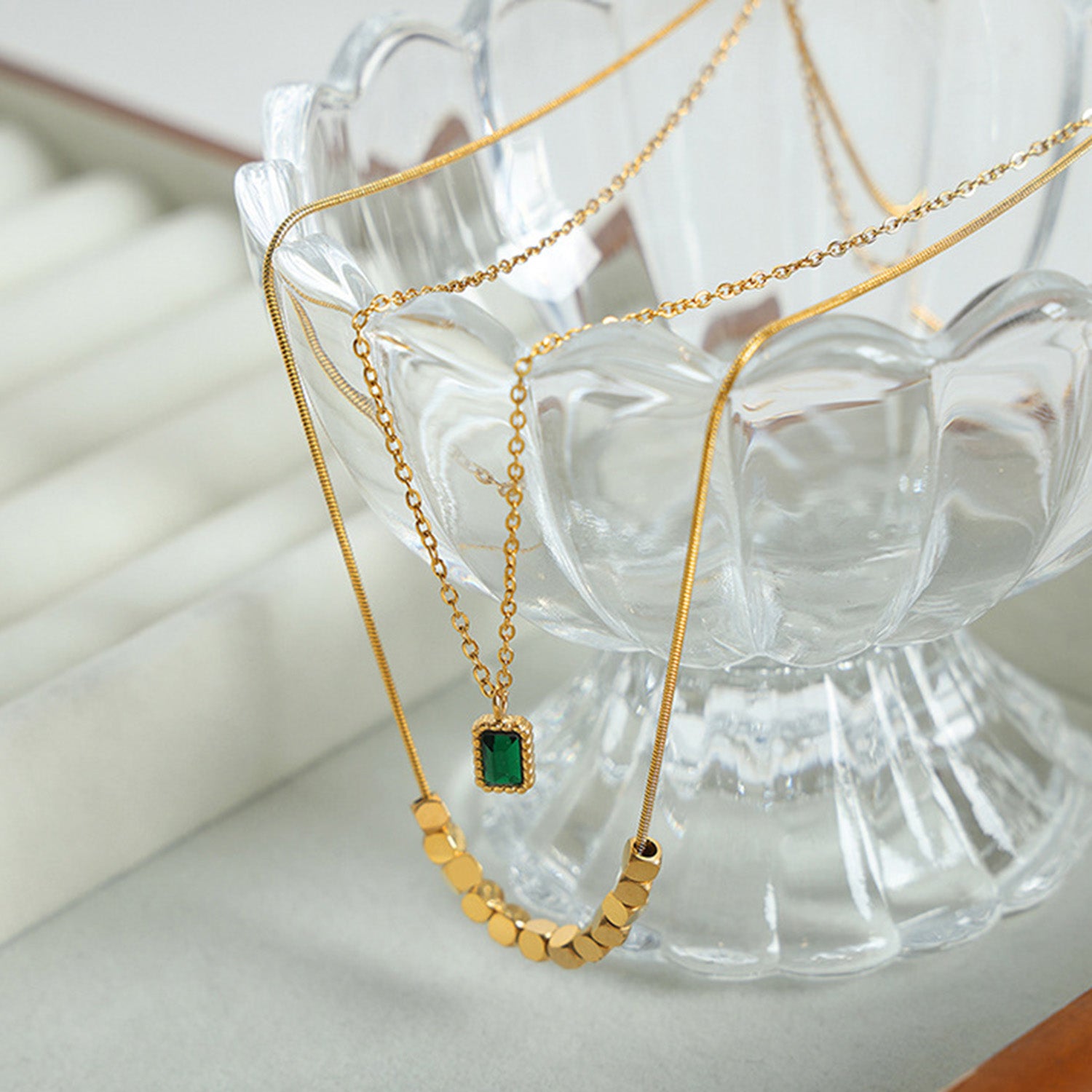 18K Gold-Plated Double-Layered Necklace 