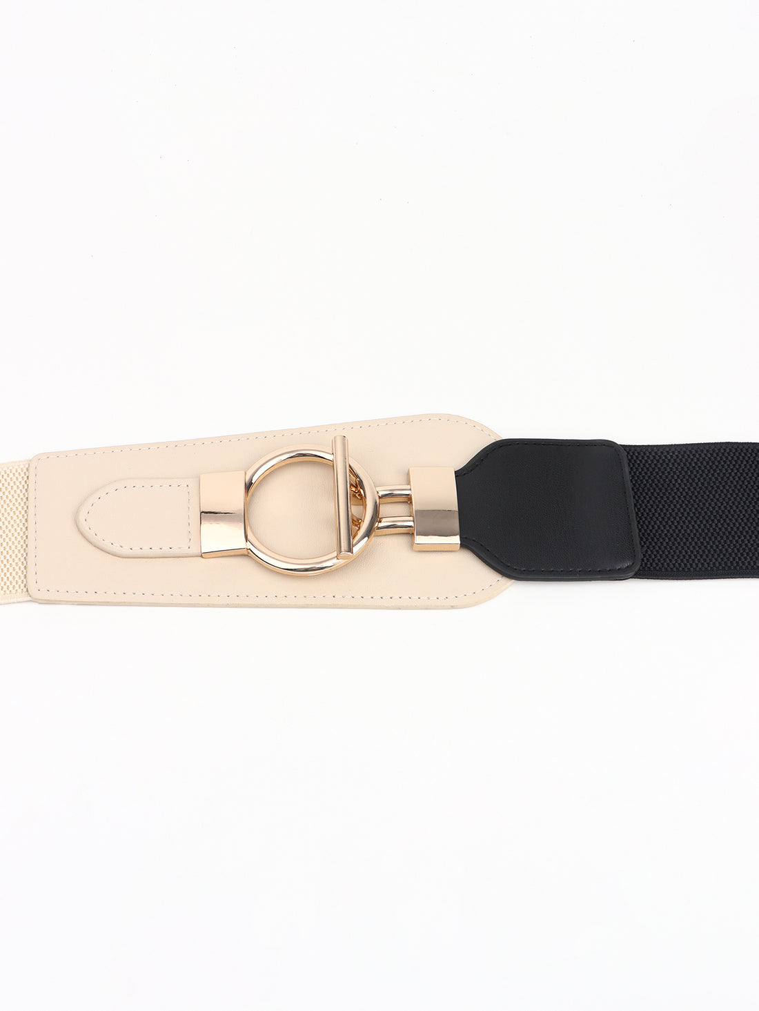 PU Elastic Wide Belt with Alloy Buckle 