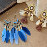Alloy Rice Bead Dangle Earrings 