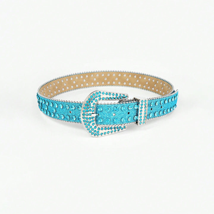Rhinestone PU Leather Belt 