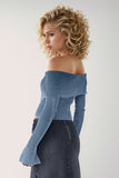 Double Take Ribbed Off-Shoulder Zip Up Long Sleeve Cardigan 