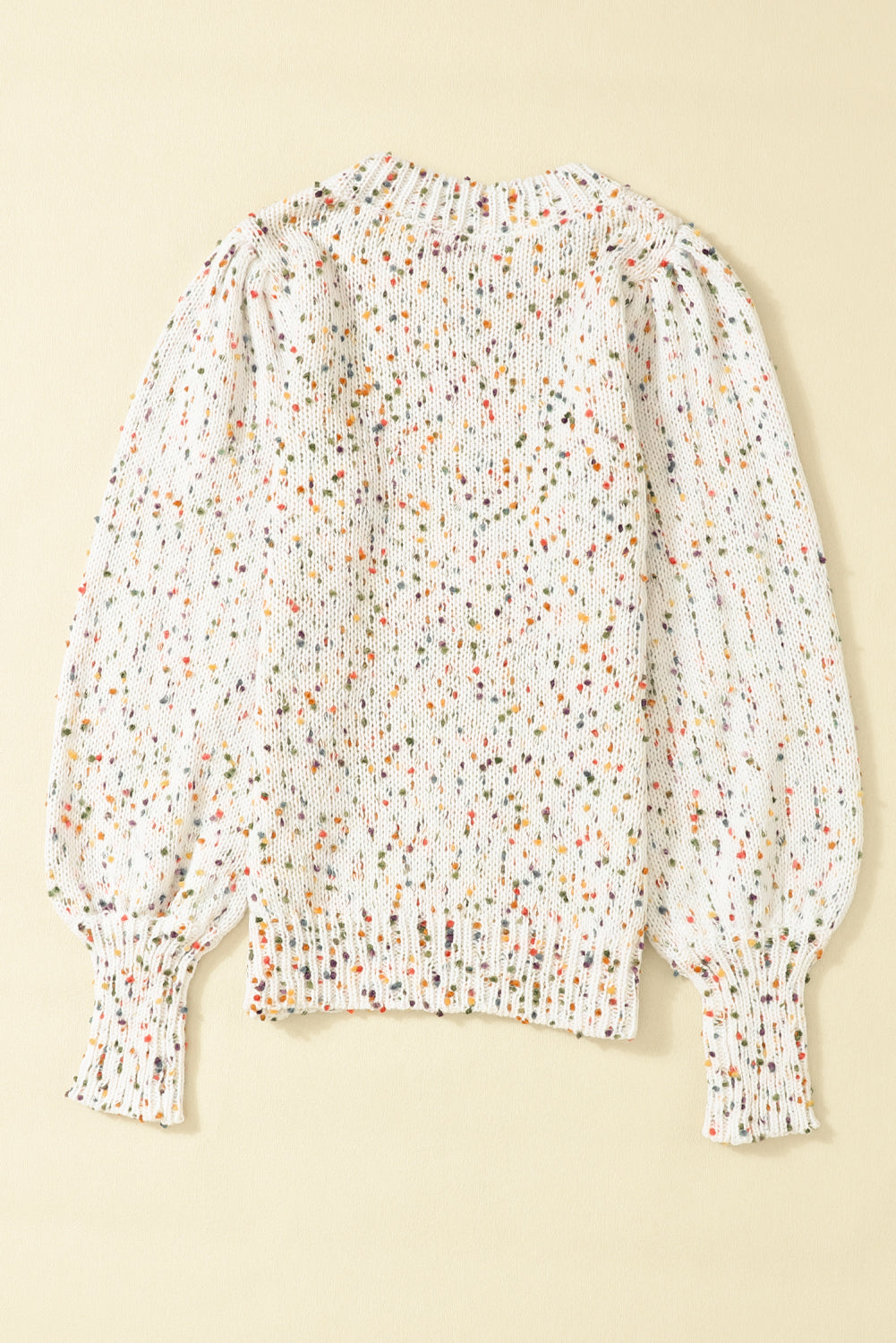 Confetti Round Neck Long Sleeve Sweater 