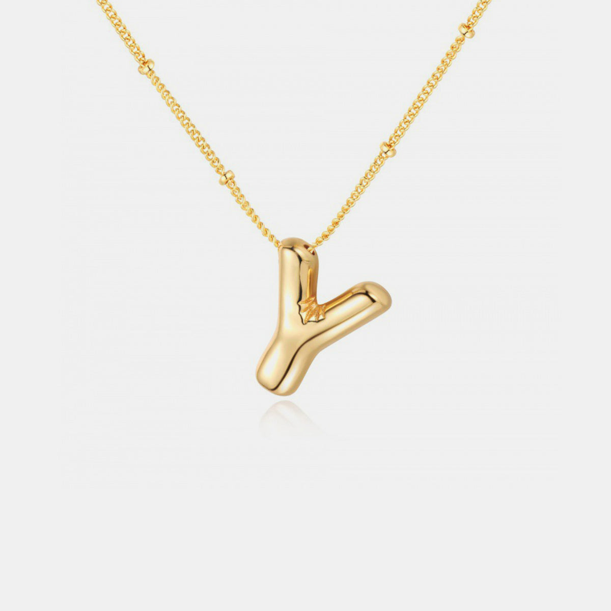 Gold-Plated Bubble Initial Necklace 