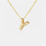 Gold-Plated Bubble Initial Necklace 
