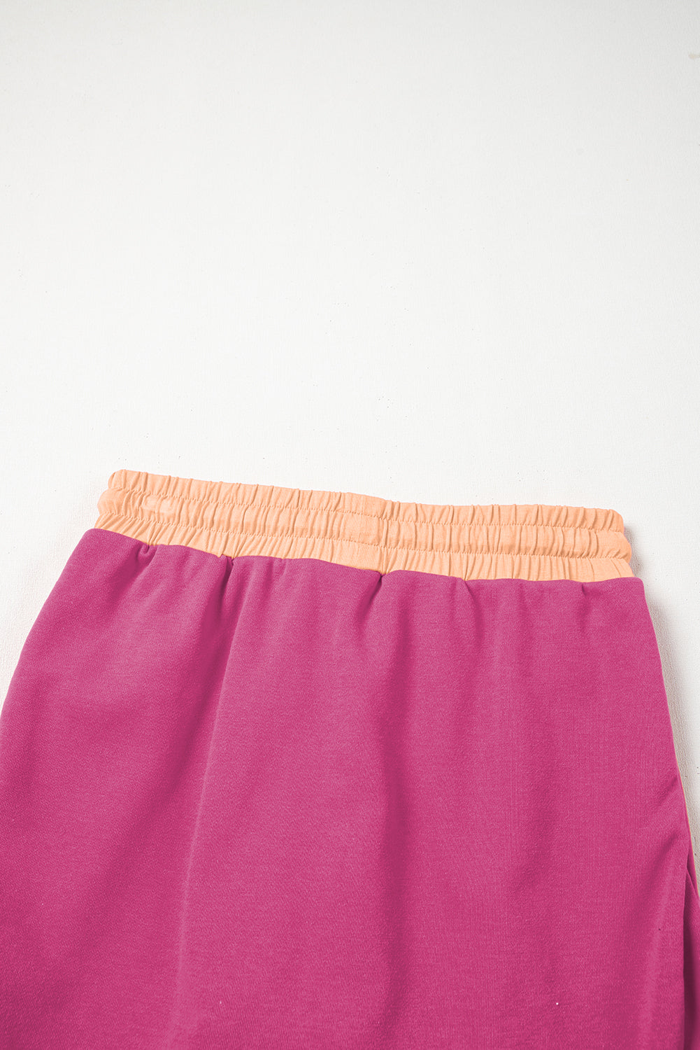 Evergreen Color Contrast Loose Pullover and Lace-up Waist Skort Set Two Piece Sets/Two Piece Dresses