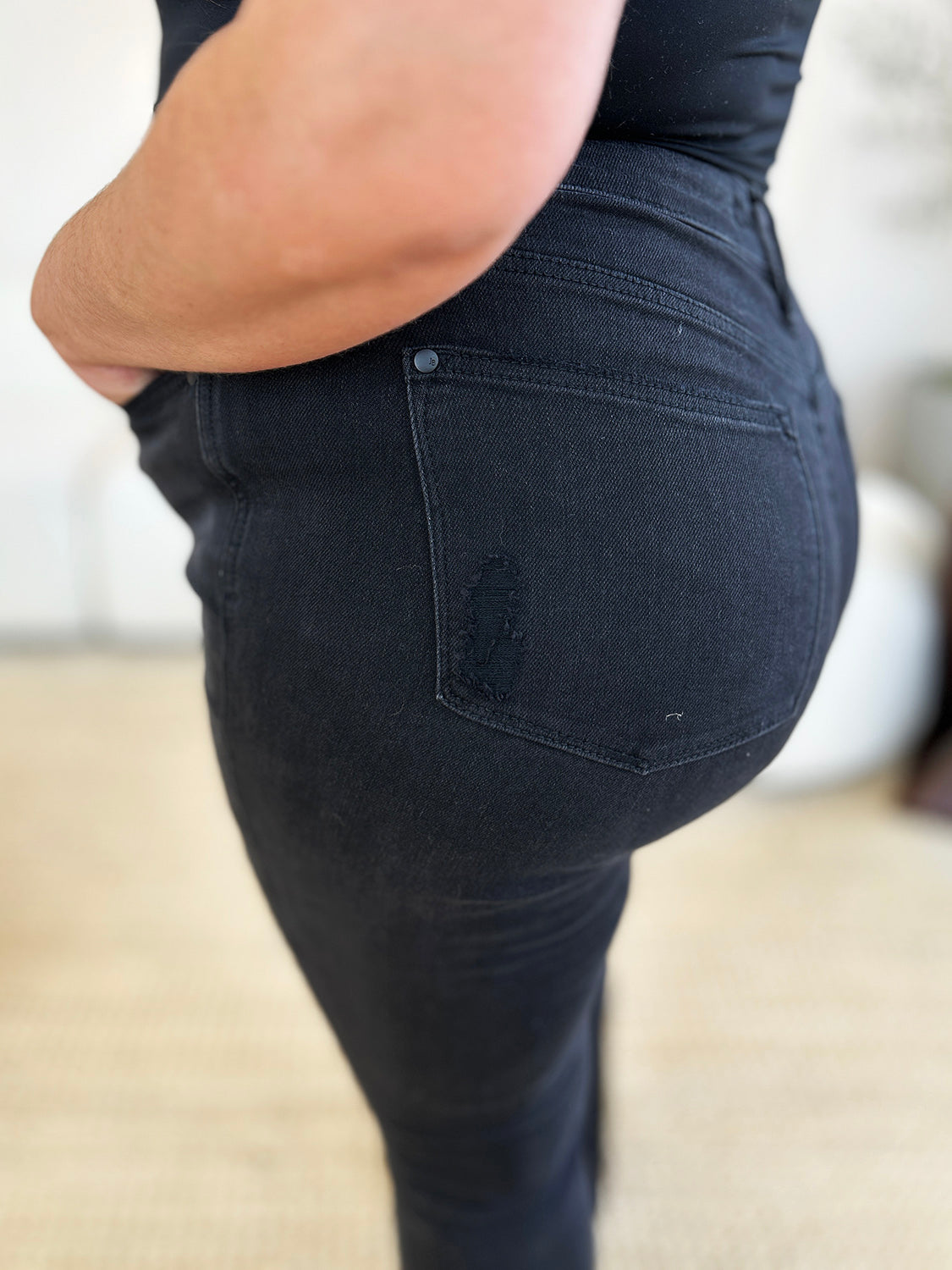 Judy Blue Full Size High Waist Distressed Flare Jeans 