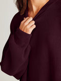 Double Take Side Slit Round Neck Long Sleeve Sweater 