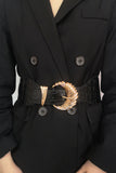 Shell Alloy Buckle Elastic Belt 