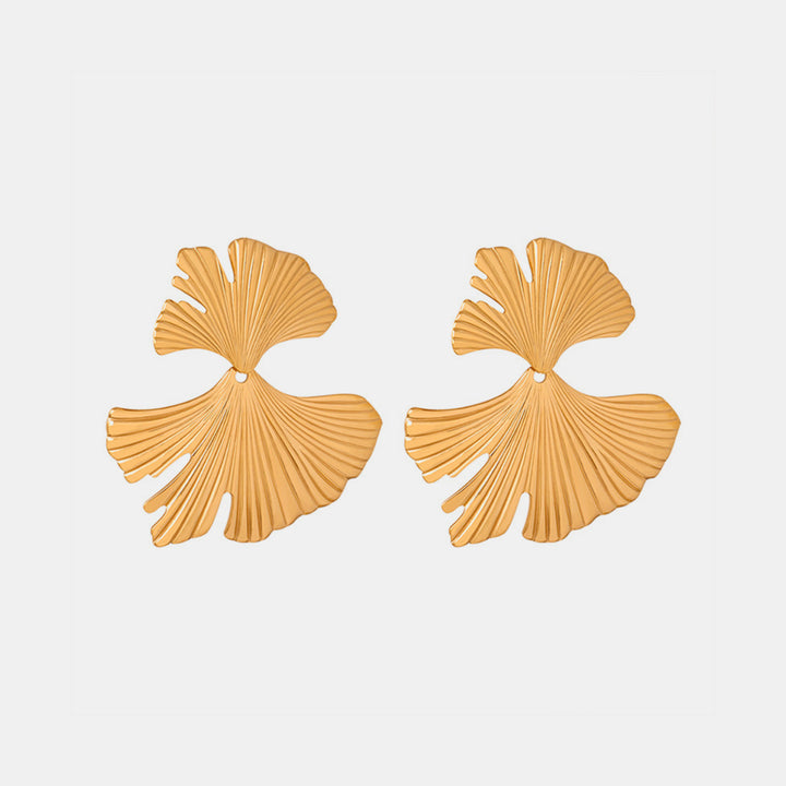 Ginkgo Biloba Design Stud Earrings 
