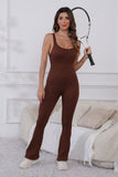Scoop Neck Wide Strap Active Jumpsuit 