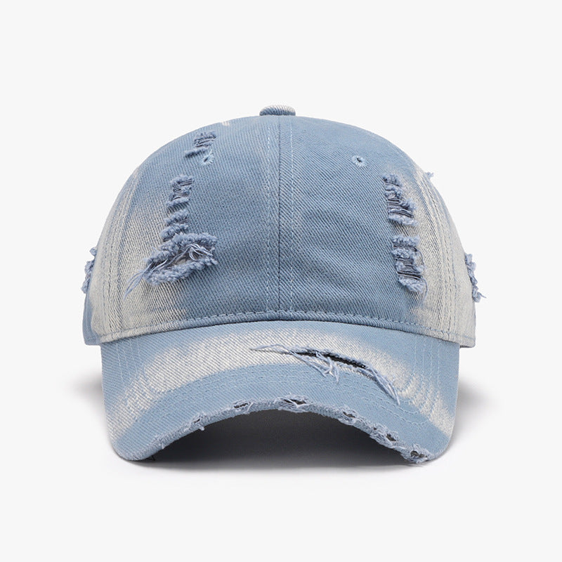 Distressed Adjustable Cotton Baseball Cap 