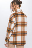 Love Tree Plaid Button Up Shacket 