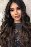 13*2" Lace Front Wigs Synthetic Long Wave 26" Heat Safe 150% Density in Brown 