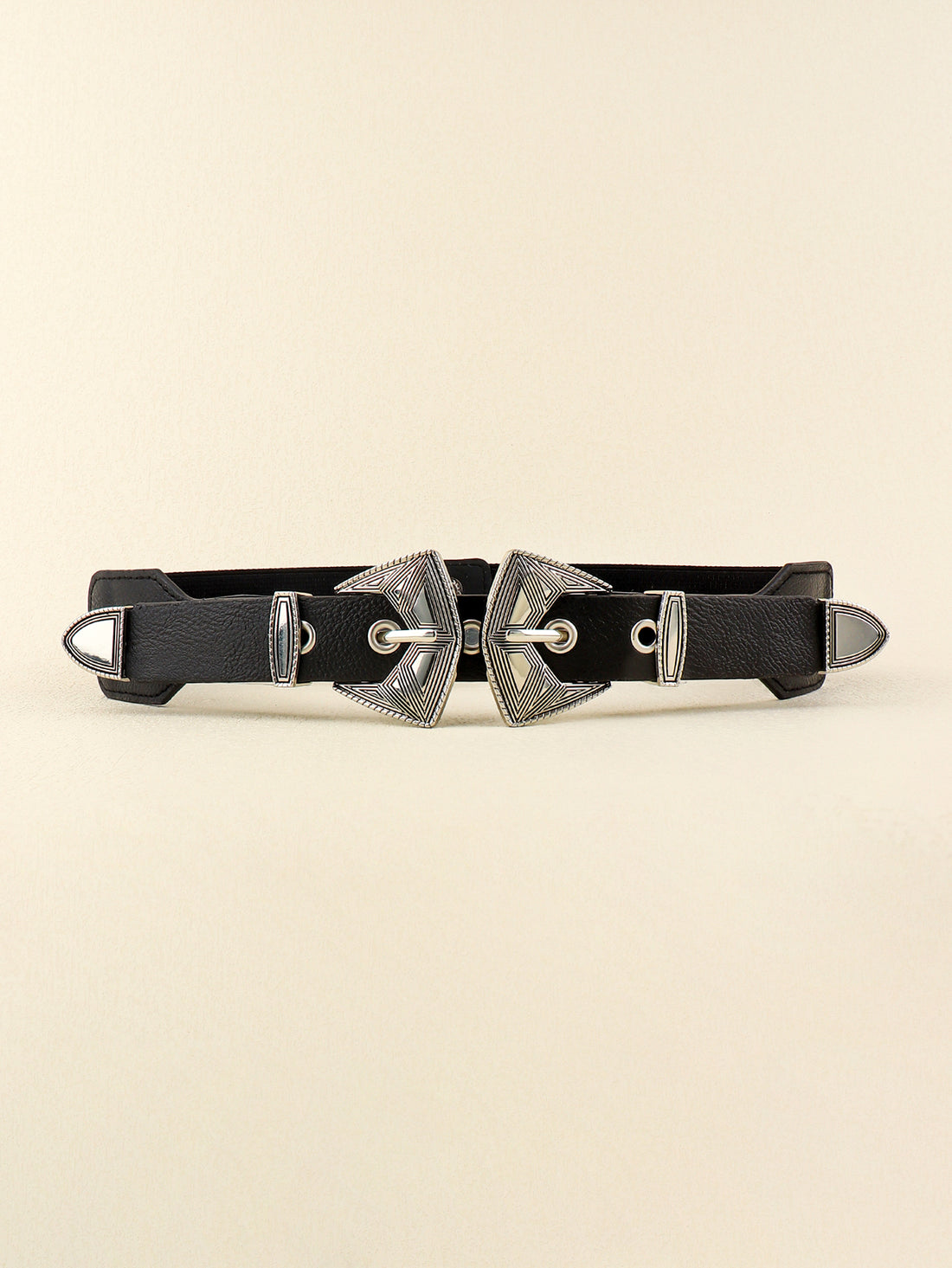 Double Buckle PU Leather Belt 