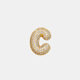 Inlaid Zircon Bubble Initial Necklace 