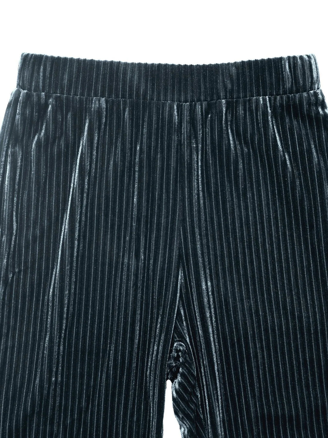 High-Waisted Ribbed Velvet Flare Pants 