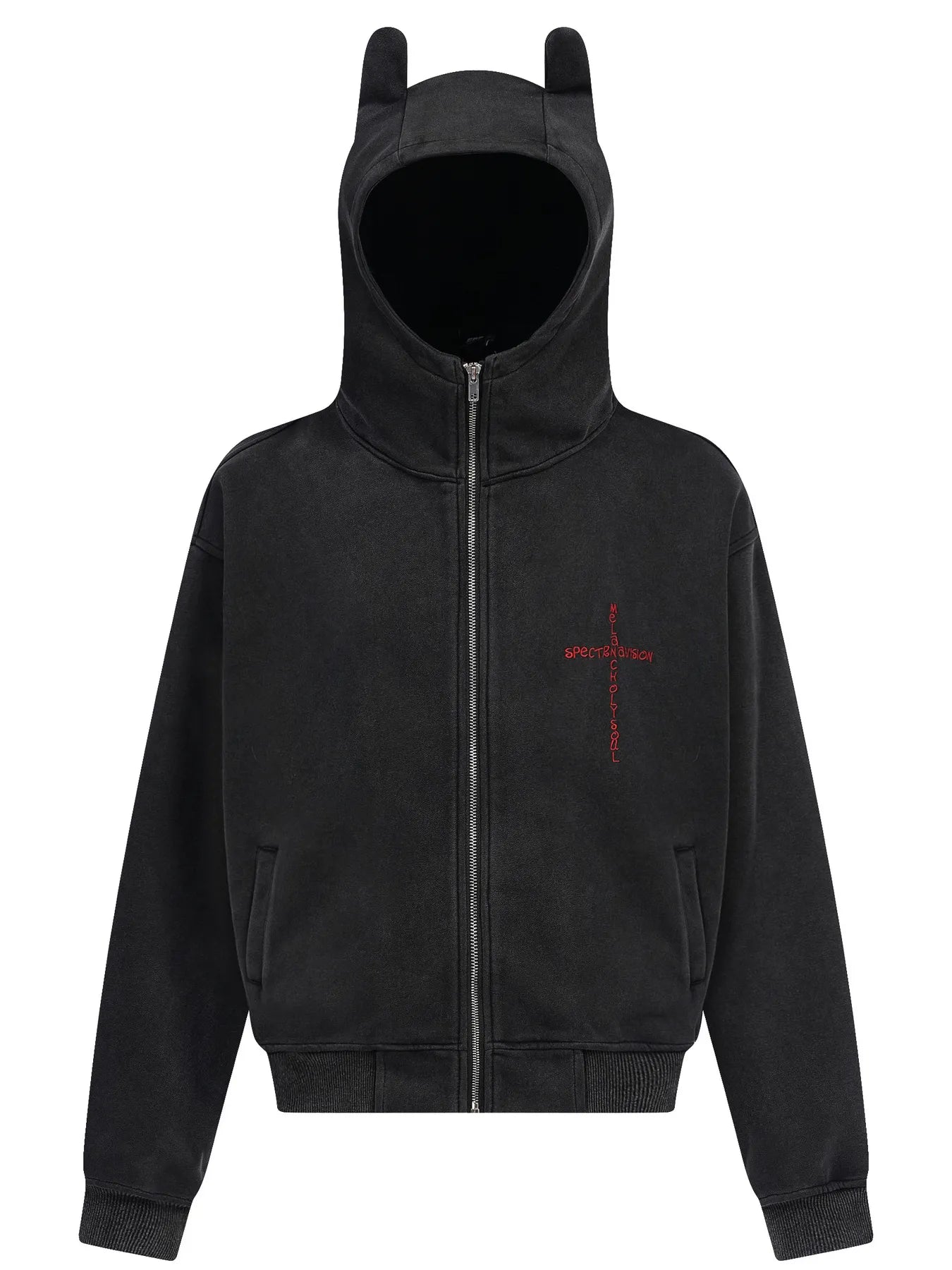 Men's Devil Horn Zip-Up Hoodie 