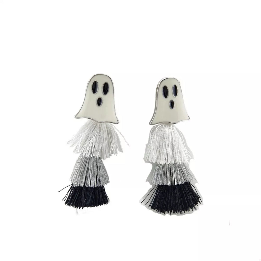 Halloween Ghost and Pumpkin Dangle Earrings 