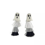 Halloween Ghost and Pumpkin Dangle Earrings 
